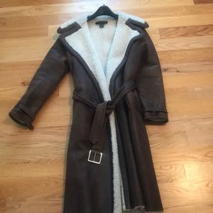 Ralph Lauren lamb shearling sand real leather bomber flight trench 4